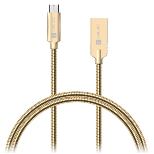 CONNECT IT Wirez Steel Knight Micro USB - USB, metallic gold, 1 m