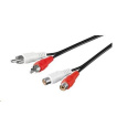 PREMIUMCORD Kabel prodlužovací audio 2x Cinch - 2x Cinch (RCA, M/F) 2m