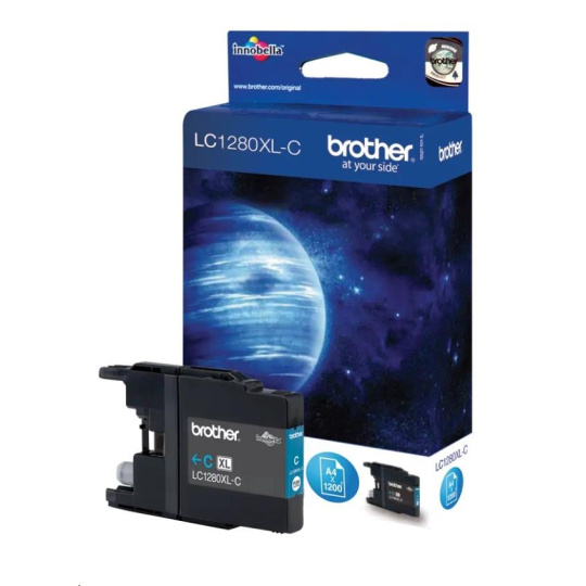 BROTHER INK LC-1280XLC, azurový inkoust pro MFC-J6910DW, 1 200 str.