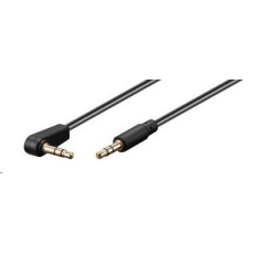 PREMIUMCORD Kabel Jack 3,5mm - 3,5mm konektor 90° M/M 1m