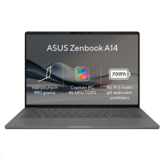 ASUS NTB Zenbook 14 (UX3407RA-OLED027X), QualSnapX1E-78-100, 14" 1920 x 1200, 16GB, 1TB SSD, QAdreno, W11 Pro, Gray