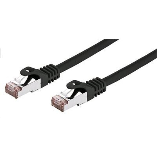 C-TECH kabel patchcord Cat6, FTP, černý, 0,25m