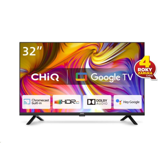 CHiQ L32H7G TV 32", HD, smart, Google TV, dbx-tv, Dolby Audio, Frameless