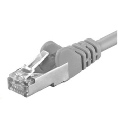 PREMIUMCORD Patch kabel CAT6a S-FTP, RJ45-RJ45, AWG 26/7 0,5m šedá