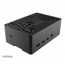 AKASA case Maze, pro Raspberry Pi 4, hliník, černá