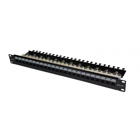 19" Patch panel LEXI-Net EXCLUSIVE 24port, UTP, 50µm, Cat6, duální svorkovnice, černý