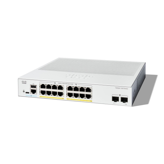 Cisco Catalyst switch C1200-16P-2G (16xGbE,2xSFP,16xPoE+,120W,fanless) - REFRESH