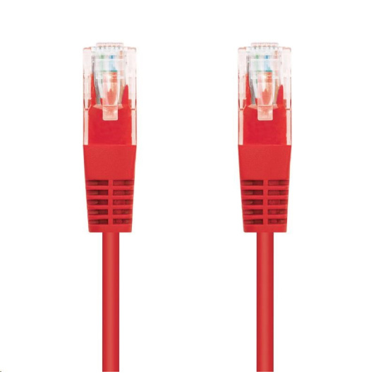 C-TECH kabel patchcord Cat5e, UTP, červený, 0,5m