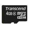 TRANSCEND MicroSDHC karta 4GB Class 4, bez adaptéru