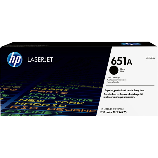 HP 651A Black LJ Toner Cart, CE340A (13,500 pages)