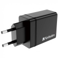 VERBATIM Univerzální adaptér nabíječka CHR-30EU2, 30W, 1x USB-C, 3x USB černá