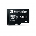 VERBATIM MicroSDXC karta 64GB Pro, U3 + adaptér