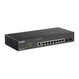 D-Link DGS-2000-10P Managed PoE switch, 8x GbE PoE+, 2x SFP, PoE 65W, fanless