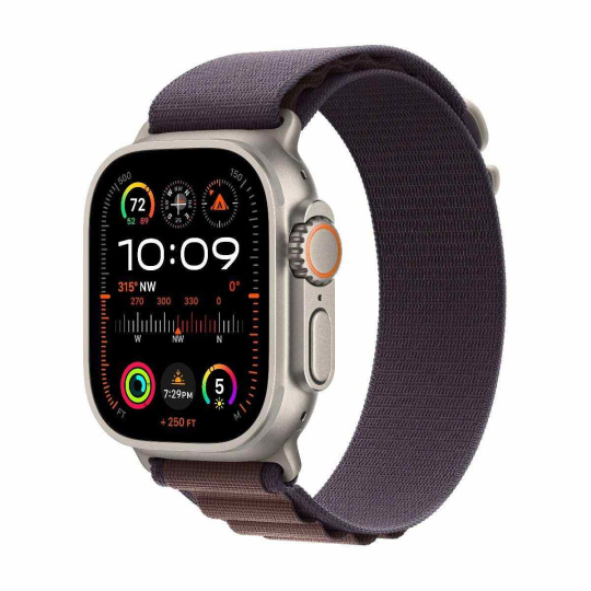 APPLE Watch Ultra 2 GPS + Cellular, 49mm Titanium Case with Indigo Alpine Loop - Large