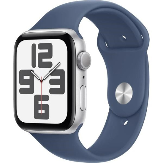 Apple Watch SE (2024) GPS 40mm Silver Aluminium Case with Denim Sport Band - S/M