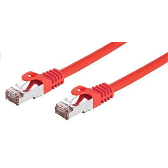 C-TECH kabel patchcord Cat6, FTP, červený, 0,25m