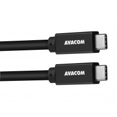 Datový a nabíjecí kabel USB Type-C - USB Type-C, 100cm, 60W E-Mark, černý