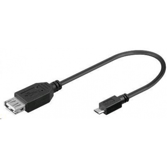 PREMIUMCORD Redukce USB 2.0 A - Micro B OTG, kabel (F/M, On The Go kompatibilní)