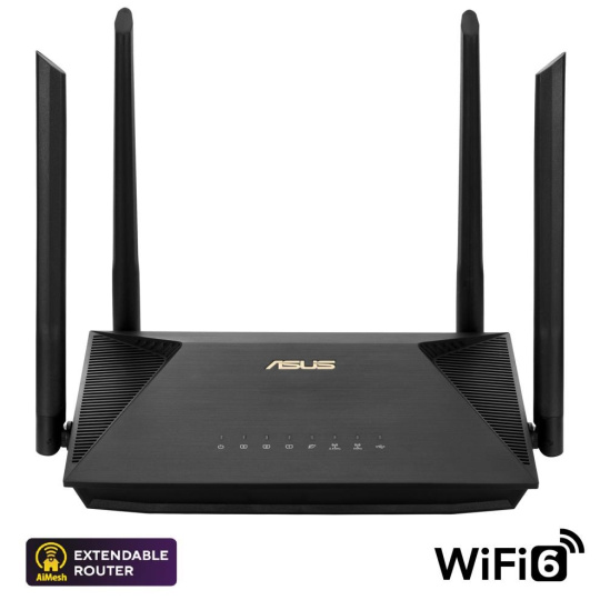 ASUS RT-AX52 (AX1800) Router, Dual Band WiFi 6, Extendable Router