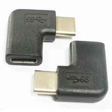 PremiumCord Adaptér USB-C/male - C/female zahnutý 90°