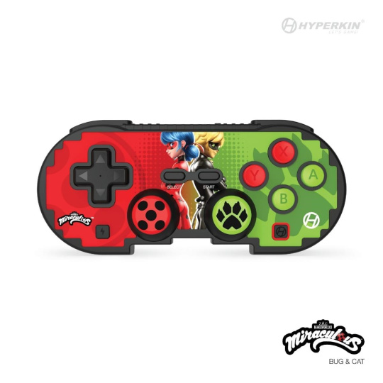 Hyperkin Pixel Art Bluetooth Controller Official ZagToons Edition for N. Switch®/PC/Mac®/Android®  (Bug & Cat)