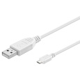 PremiumCord kabel micro USB 2.0, A-B 3m, bílá