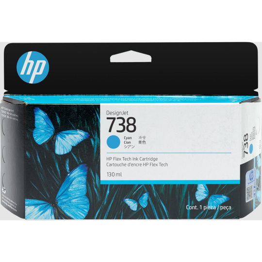 HP 738 130-ml Cyan DesignJet Ink Cartridge