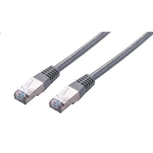 C-TECH kabel patchcord Cat5e, FTP, šedý, 0,5m