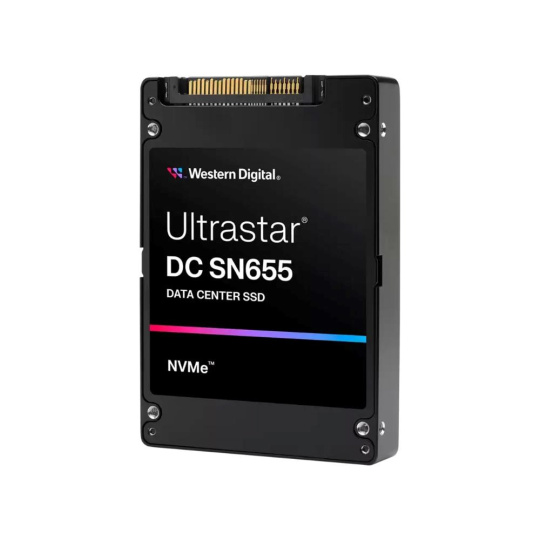 WD SSD 7.68TB Ultrastar DC SN655, PCIe Gen4, (R:6800, W:2000MB/s), RI-1DW/D BICS5 SE