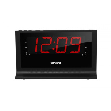 Orava RBD-612 radiobudík, LED displej, FM rádio, záložní napájení, SNOOZE, SLEEP, buzení rádiem, černá
