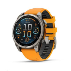 Garmin - fenix 8 Solar Sapphire - 51 mm - Titanium with Amp Yellow | Graphite Silicone Band, EU